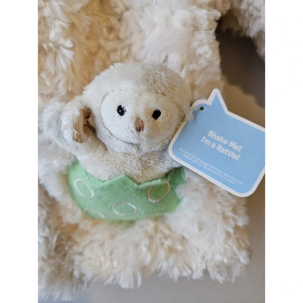 GUND‎ Baby Teddy Bear Plush Coat Jacket 3–12 Months Ivory Hooded Rattle NWT
